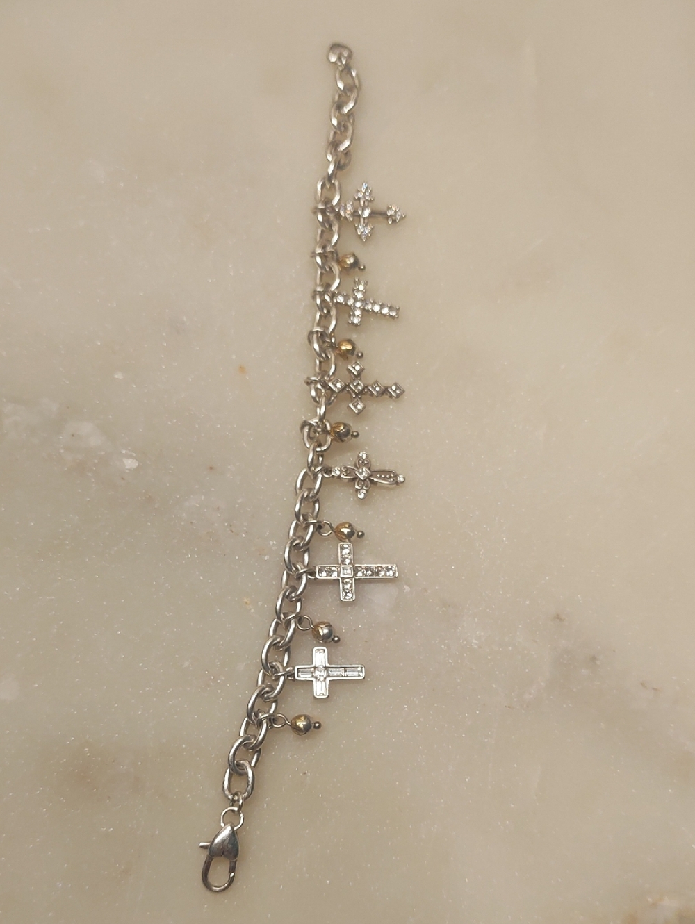 FLASH SALE!🔥 Brighton Sacramento Cross Charm Bracelet Silver Retired - READ! - Picture 6 of 14